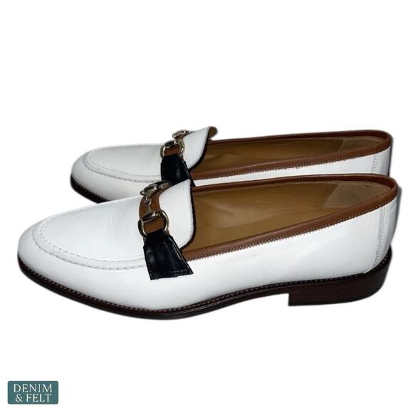 Hockerty Horsebit Loafers Men’s 43 White Burgundy Blue Italian Calf‎ Leather NEW main image 6